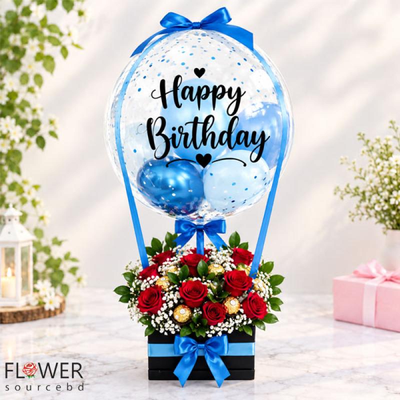 Blue Theme Birthday Air Balloon