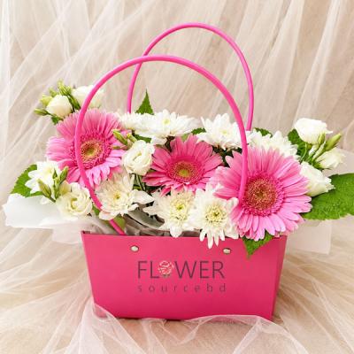 Pink Flowers Handbag