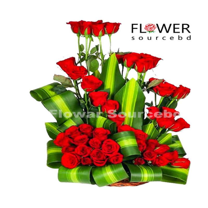 Red Roses In a Bouquet