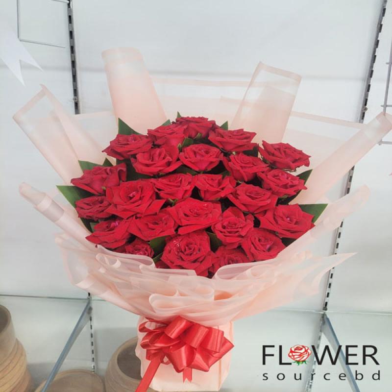 Dazzling Red Rose Bouquet