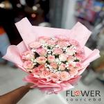 Rosy Haze-Shades of Pink Rose Bouquet